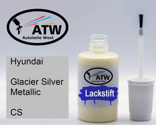 Hyundai, Glacier Silver Metallic, CS: 20ml Lackstift, von ATW Autoteile West.